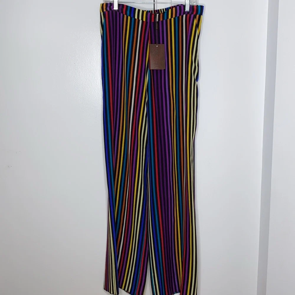 Etro Rainbow Stripe Silk Pants - Picture 2 of 11